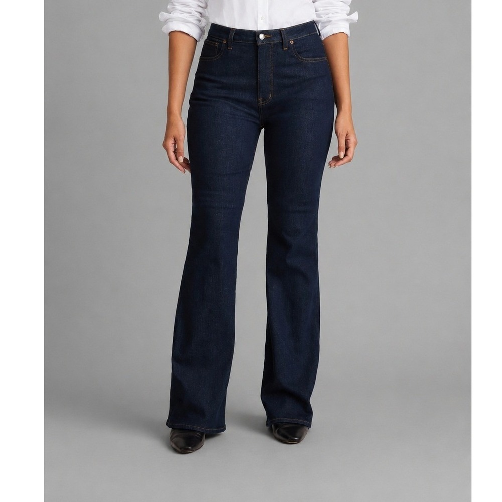 Madewell Jeans Womens Size 27 Petite Flare Curvy Stretch Dark Blue Wash 27P